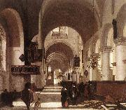Emanuel de Witte Interior of a Protestant Gothic Church Sweden oil painting artist